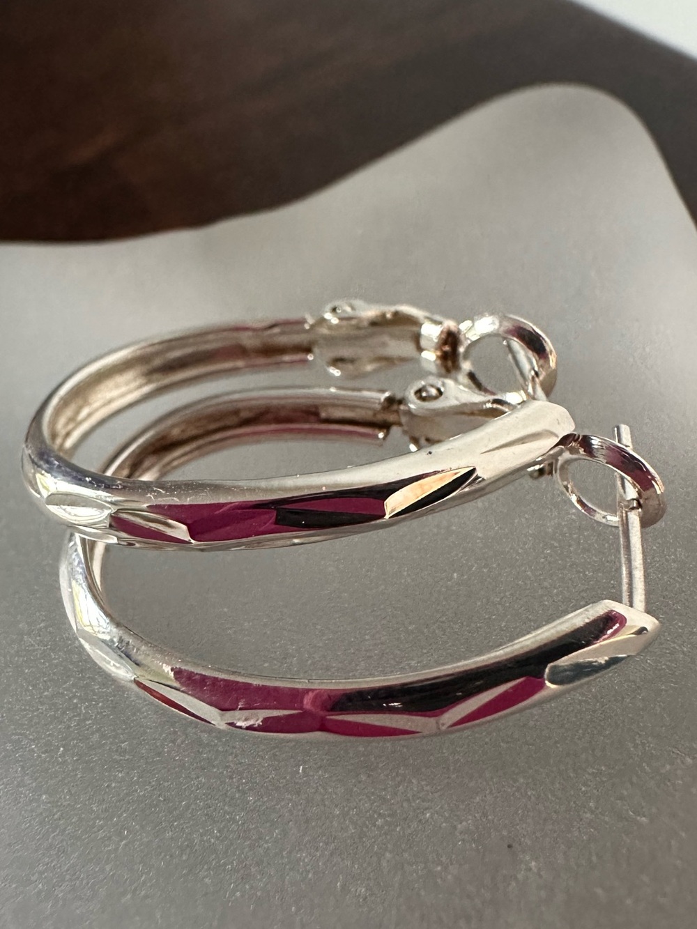 Lord & Taylor sterling silver hoops, 1in